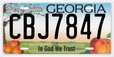 GA license plate CBJ7847
