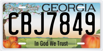 GA license plate CBJ7849
