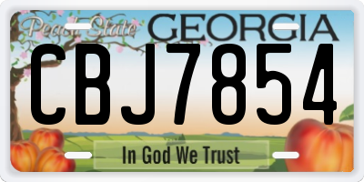 GA license plate CBJ7854