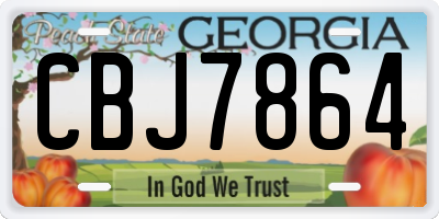 GA license plate CBJ7864