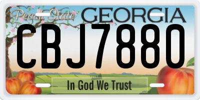 GA license plate CBJ7880