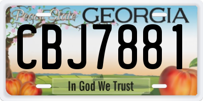 GA license plate CBJ7881