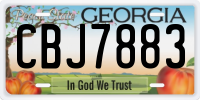 GA license plate CBJ7883