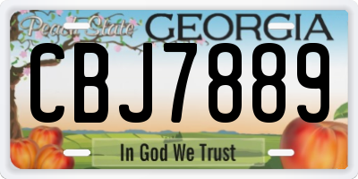 GA license plate CBJ7889
