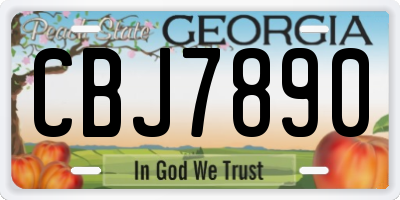 GA license plate CBJ7890
