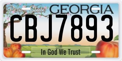 GA license plate CBJ7893