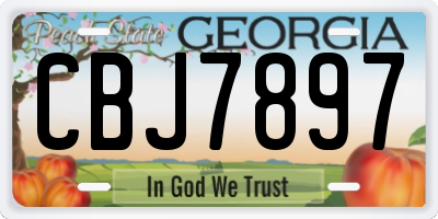 GA license plate CBJ7897
