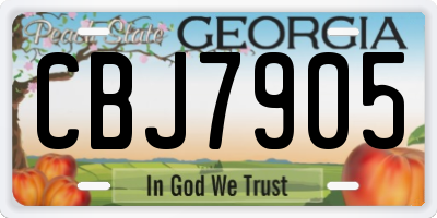 GA license plate CBJ7905