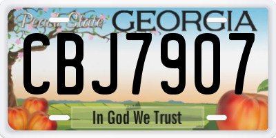 GA license plate CBJ7907