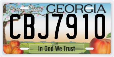 GA license plate CBJ7910