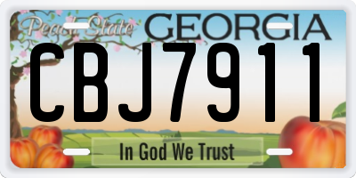 GA license plate CBJ7911