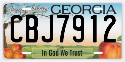GA license plate CBJ7912