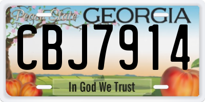 GA license plate CBJ7914