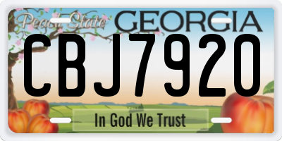GA license plate CBJ7920