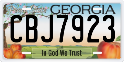 GA license plate CBJ7923