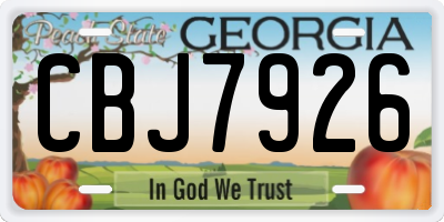 GA license plate CBJ7926