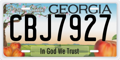 GA license plate CBJ7927