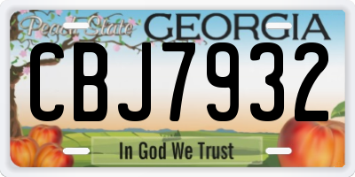 GA license plate CBJ7932