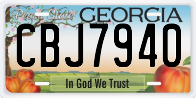 GA license plate CBJ7940