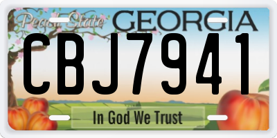 GA license plate CBJ7941