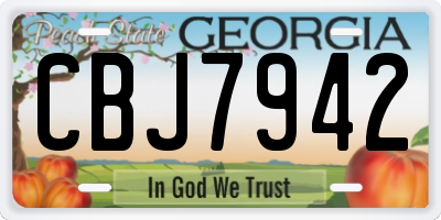 GA license plate CBJ7942