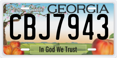 GA license plate CBJ7943