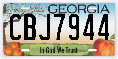 GA license plate CBJ7944