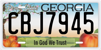 GA license plate CBJ7945