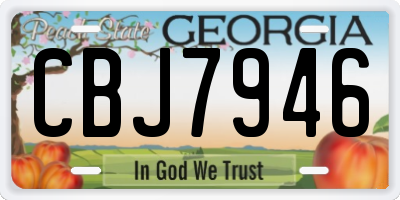 GA license plate CBJ7946