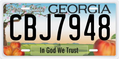 GA license plate CBJ7948