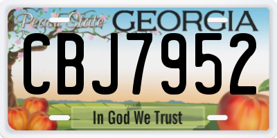 GA license plate CBJ7952