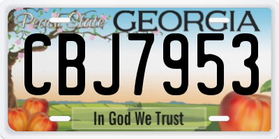 GA license plate CBJ7953