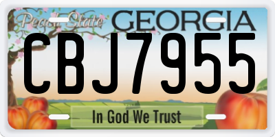 GA license plate CBJ7955
