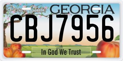 GA license plate CBJ7956