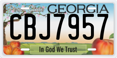 GA license plate CBJ7957