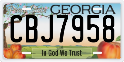 GA license plate CBJ7958