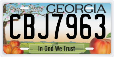 GA license plate CBJ7963