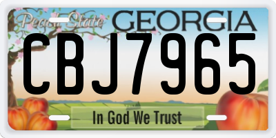 GA license plate CBJ7965