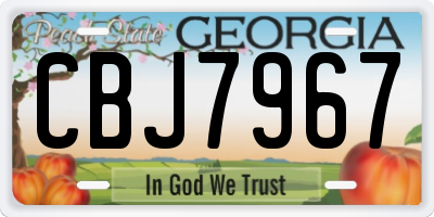 GA license plate CBJ7967