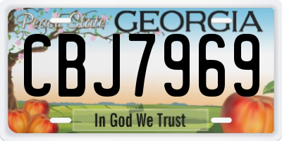 GA license plate CBJ7969