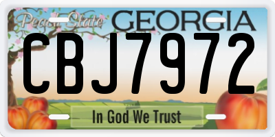 GA license plate CBJ7972