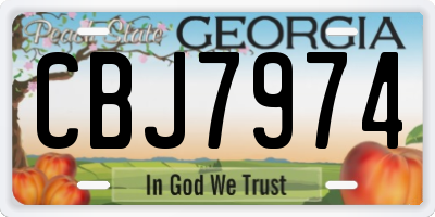 GA license plate CBJ7974