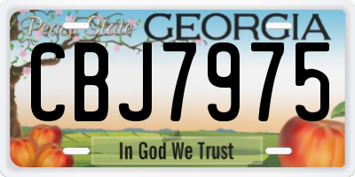 GA license plate CBJ7975