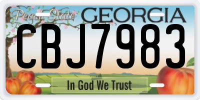 GA license plate CBJ7983