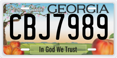 GA license plate CBJ7989