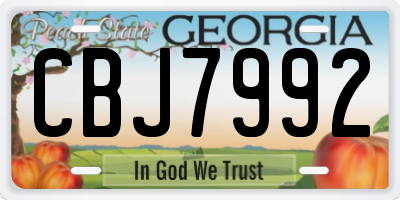 GA license plate CBJ7992