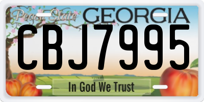 GA license plate CBJ7995