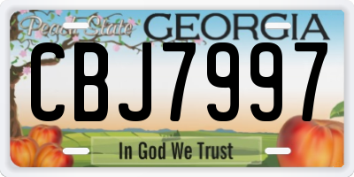 GA license plate CBJ7997