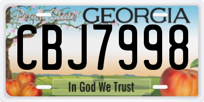 GA license plate CBJ7998