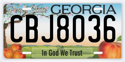 GA license plate CBJ8036